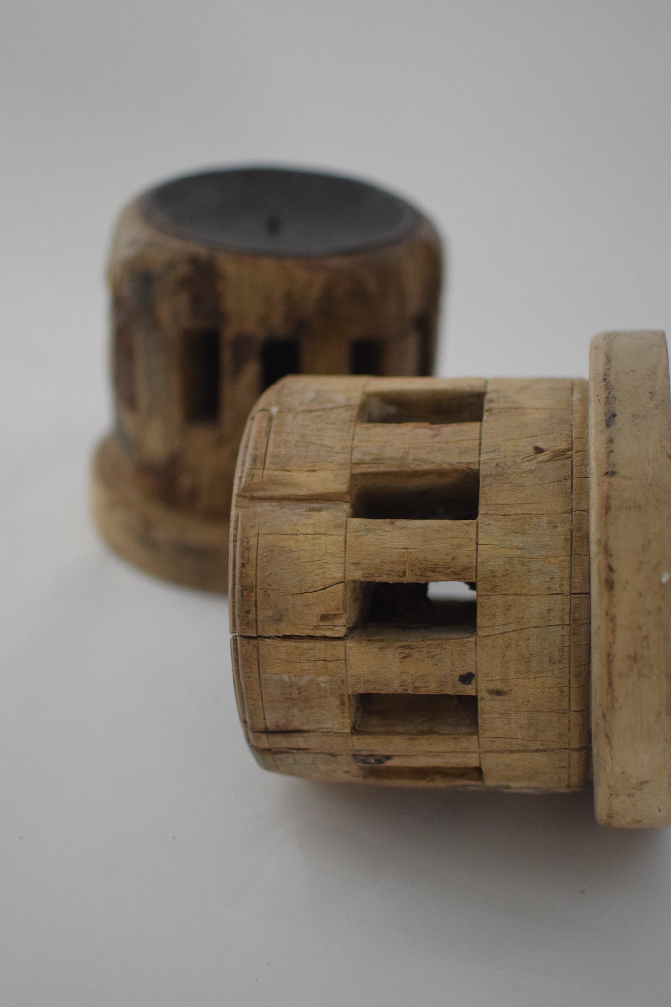Dhruv Carved Candle Stand - Large
