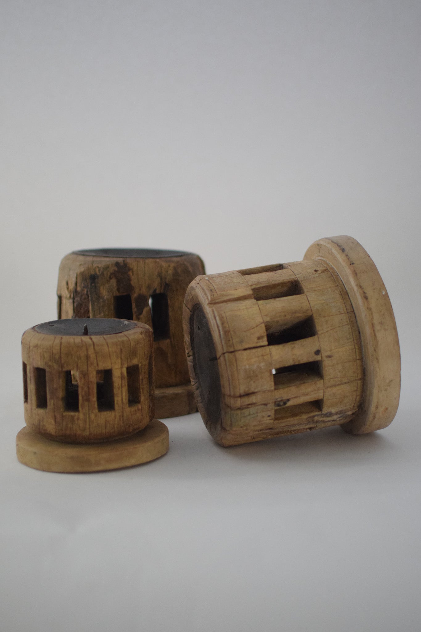 Dhruv Carved Candle Stand - Large