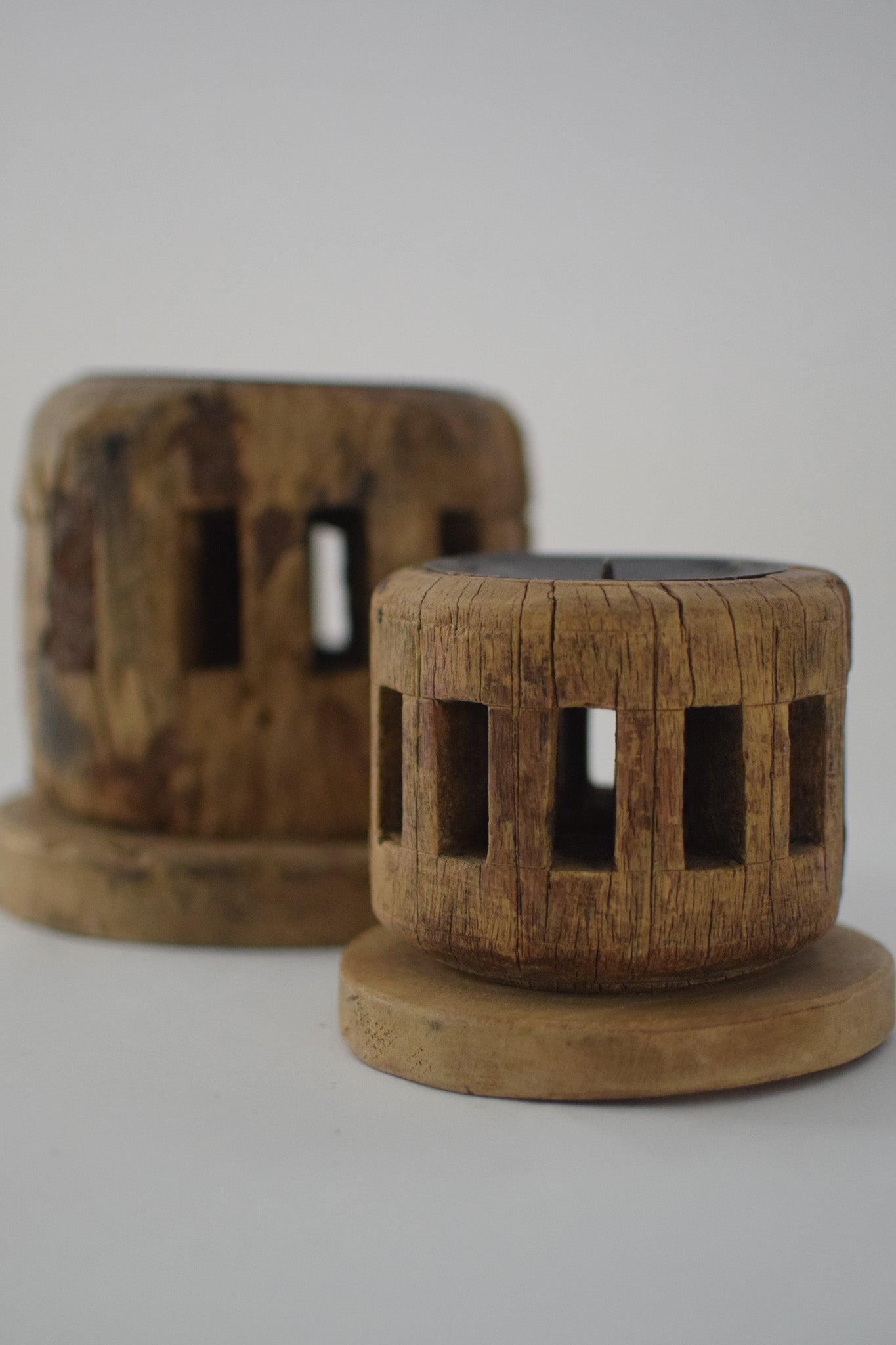 Dhruv Carved Candle Stand - Large