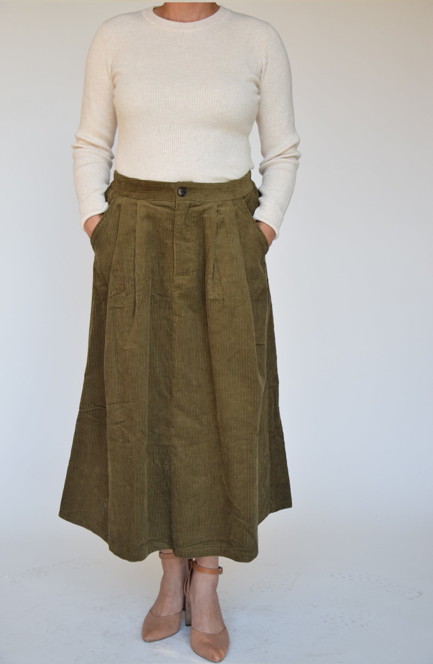 Corduroy Midi Skirt