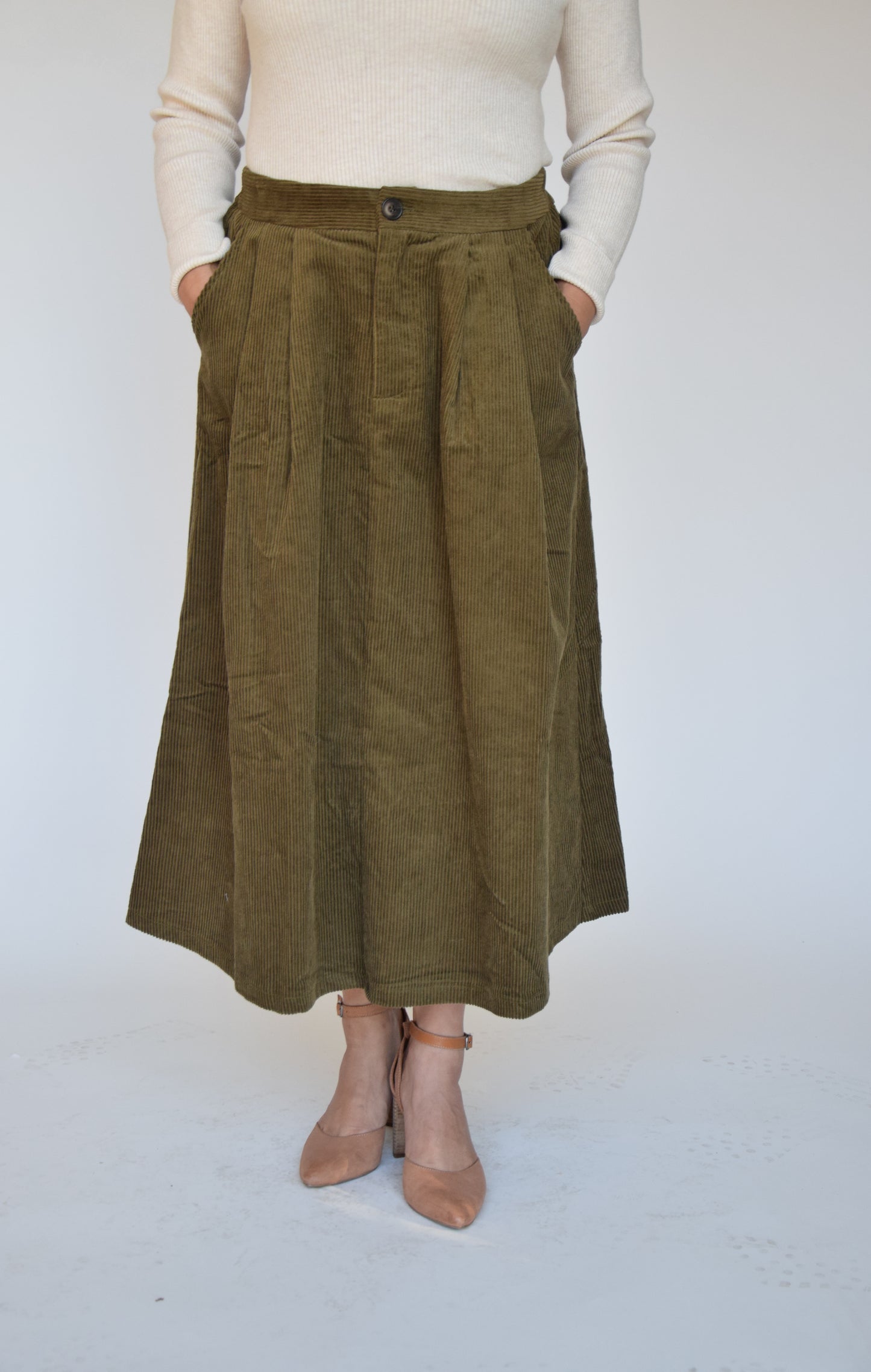 Corduroy Midi Skirt