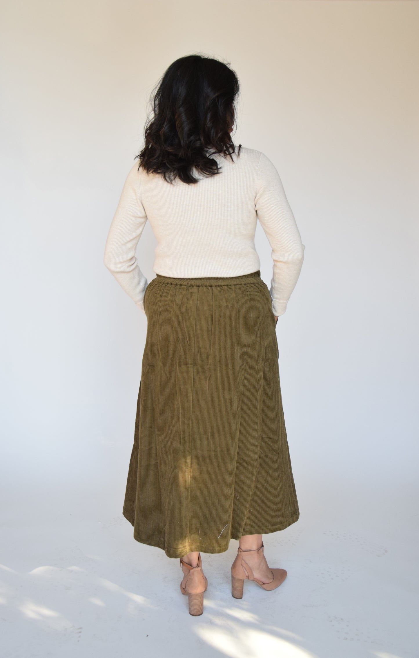 Corduroy Midi Skirt