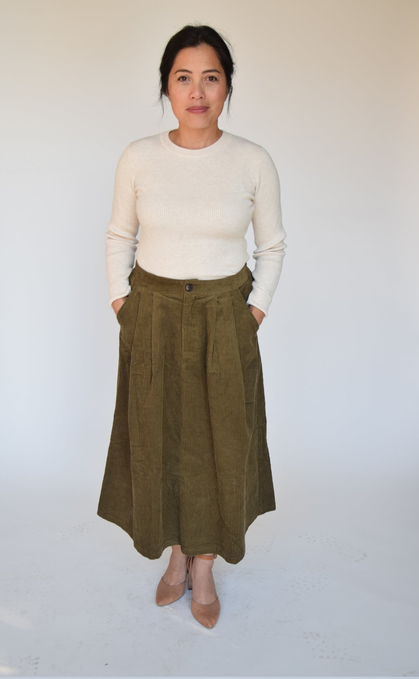 Corduroy Midi Skirt