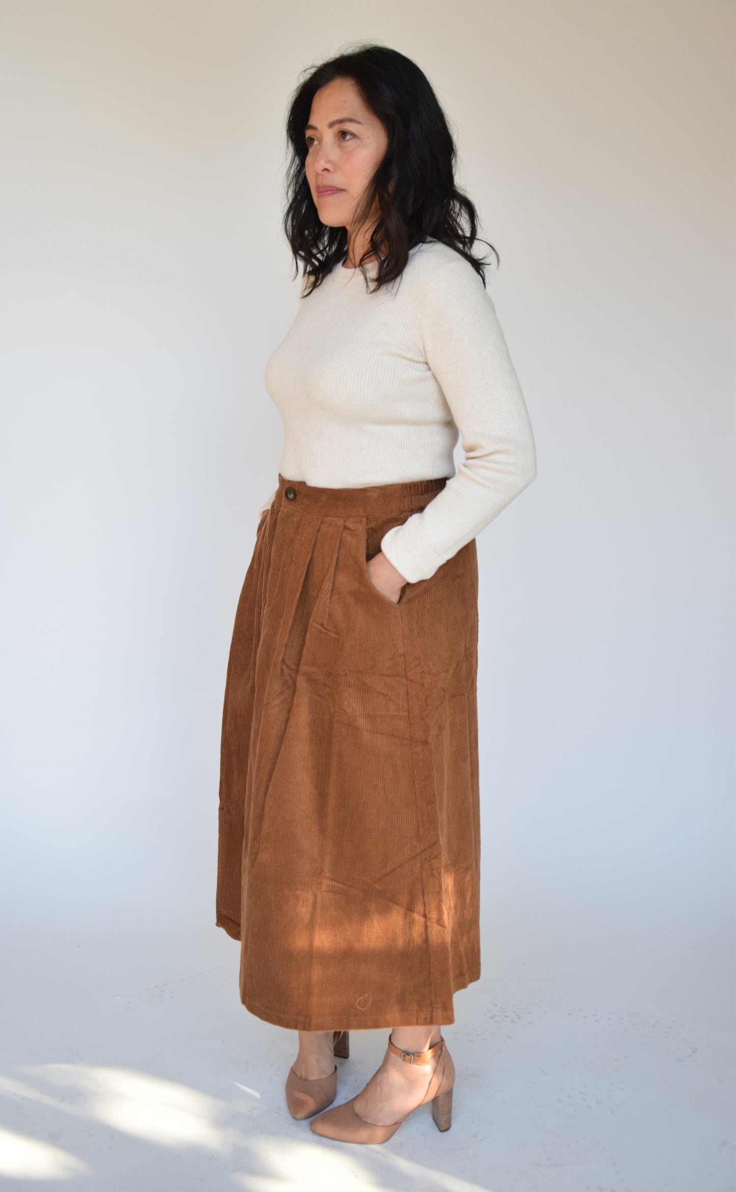 Corduroy Midi Skirt