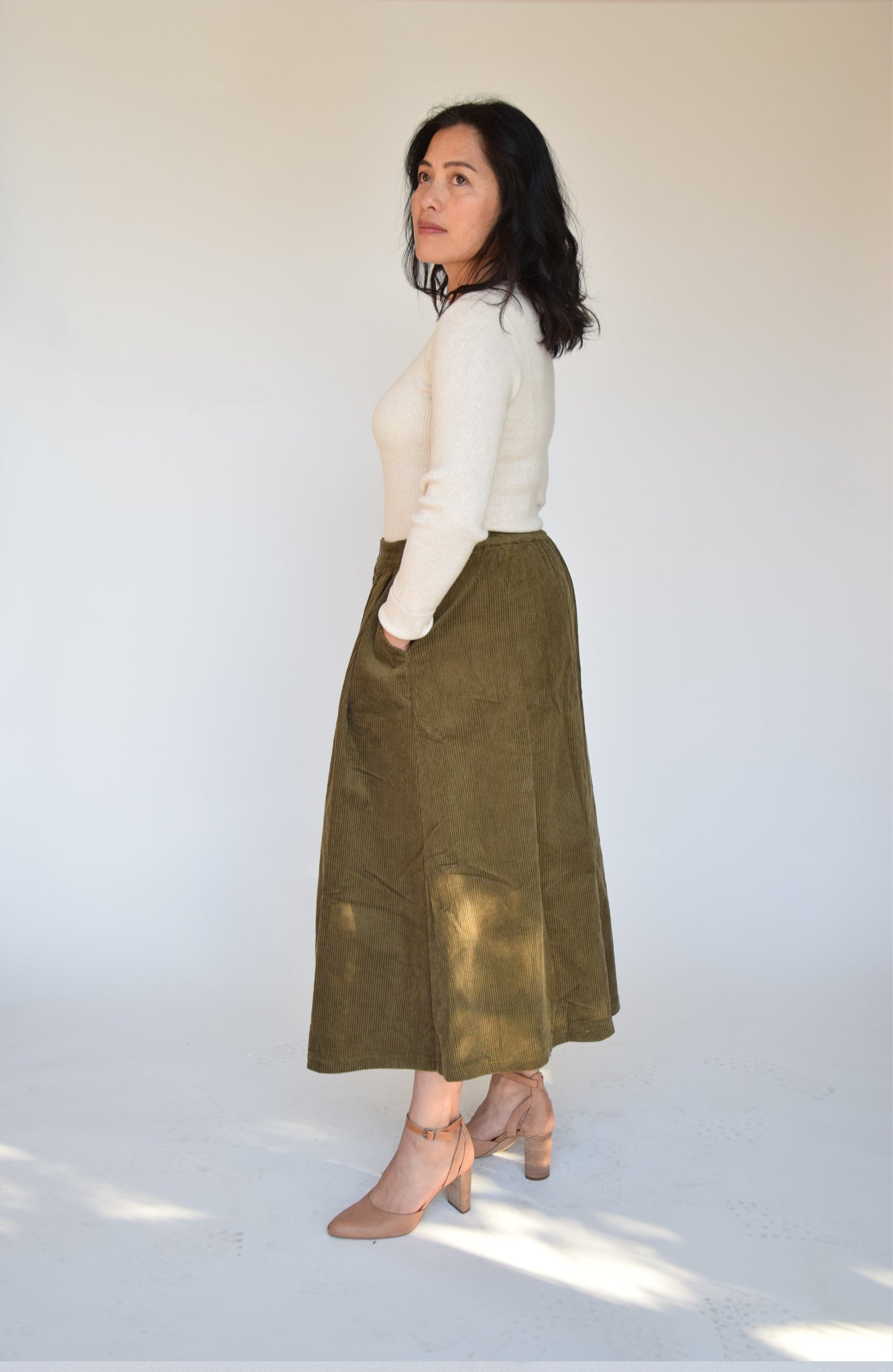 Corduroy Midi Skirt