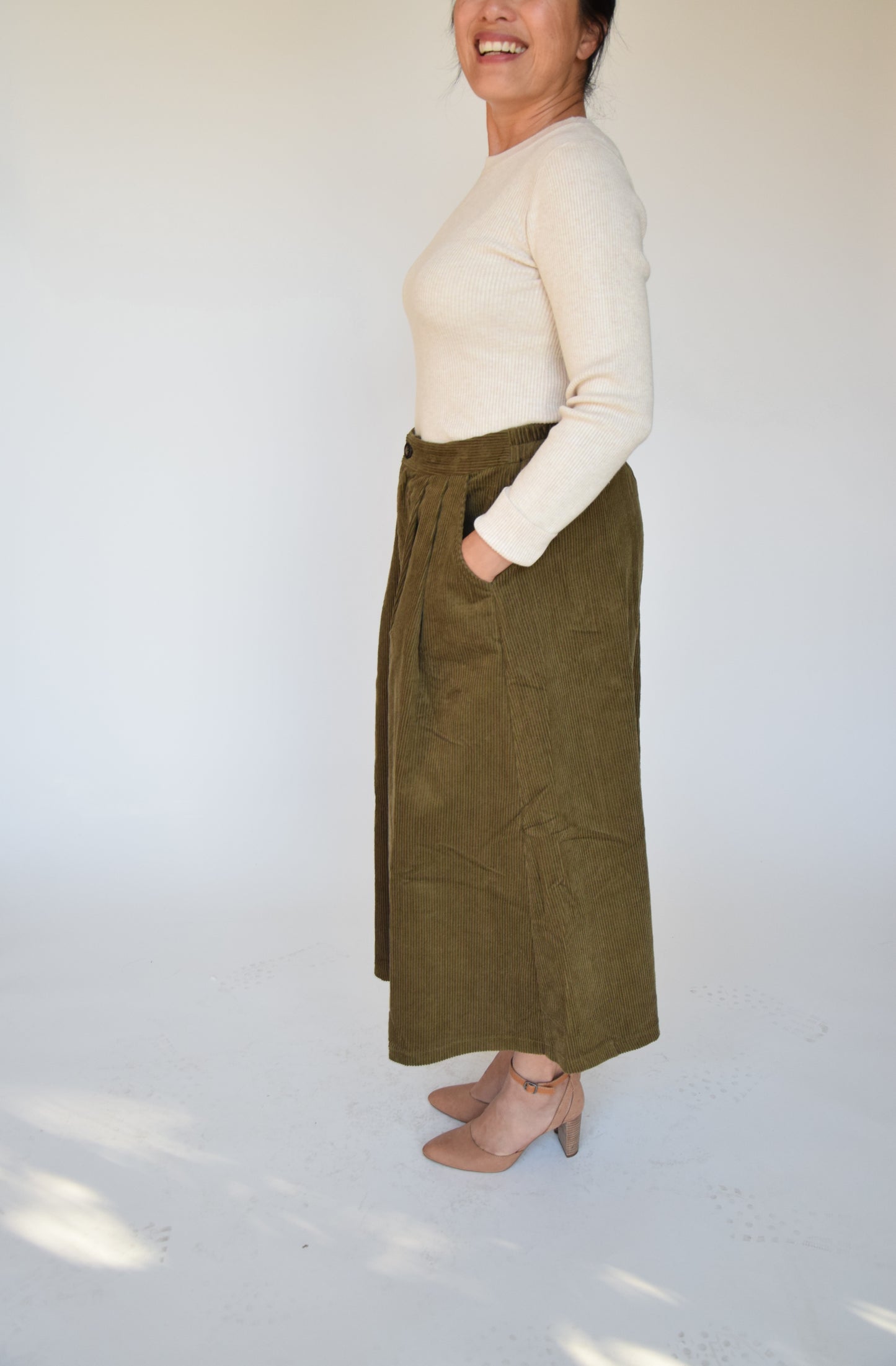 Corduroy Midi Skirt