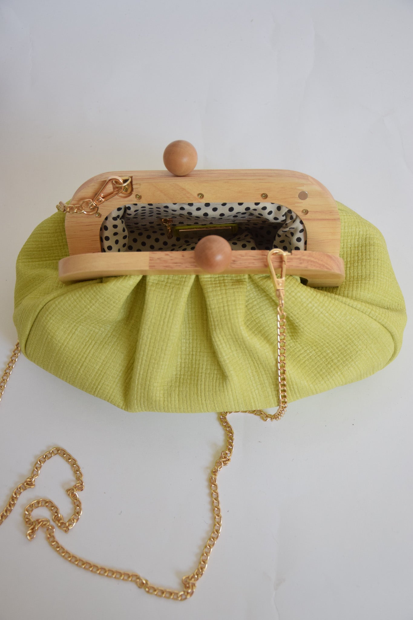 Tallulah Wood Handle Clutch Purse
