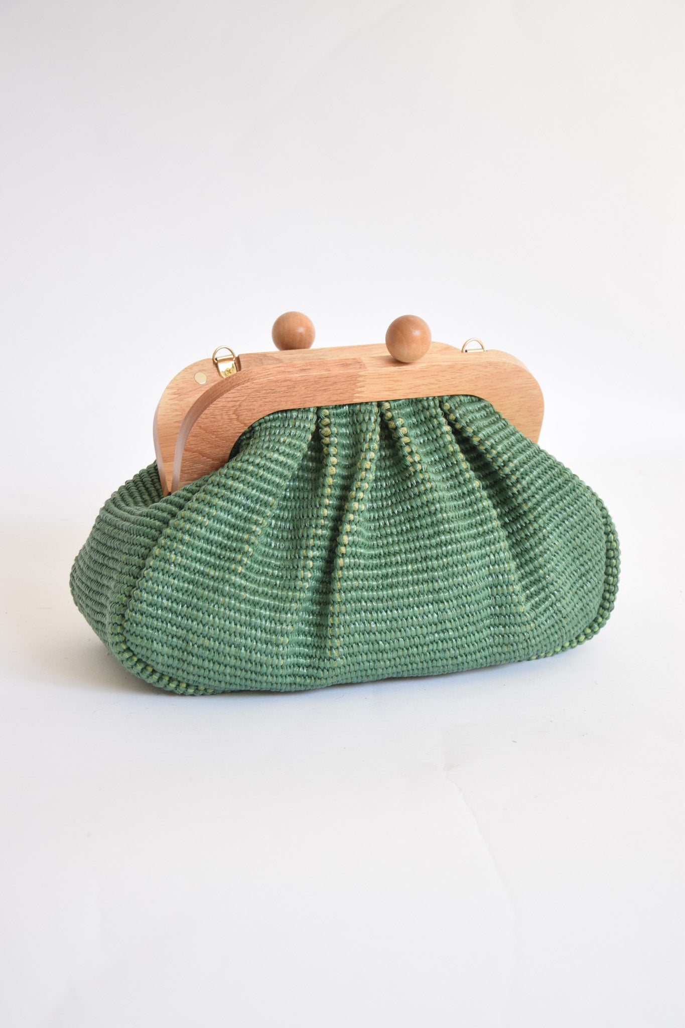 Jaycee Wood Handle Clutch Purse