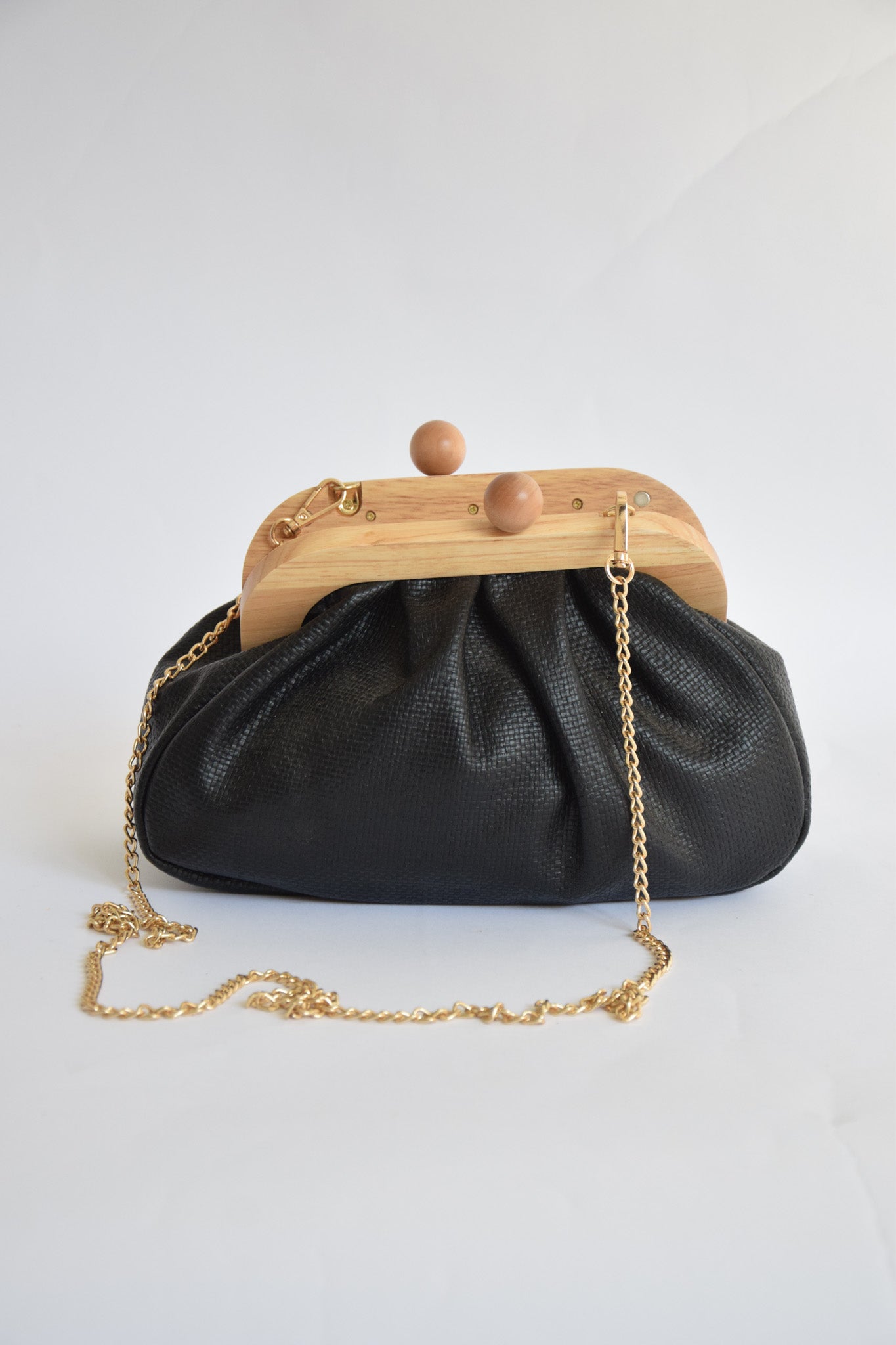 Tallulah Wood Handle Clutch Purse