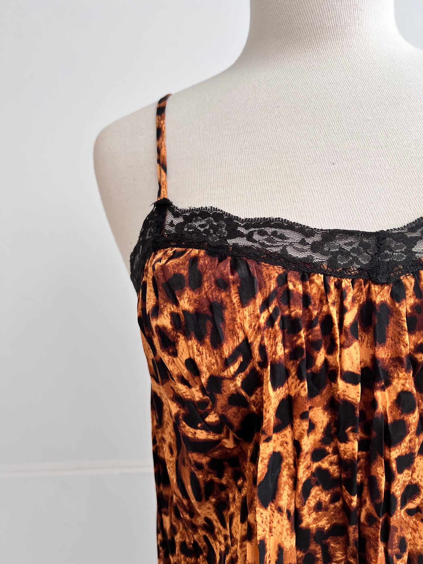 Leopard Crinkle Cami Dress