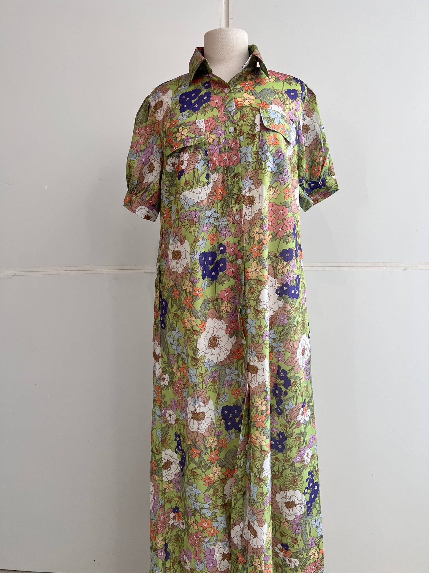 Groovy Button-Down Maxi Dress