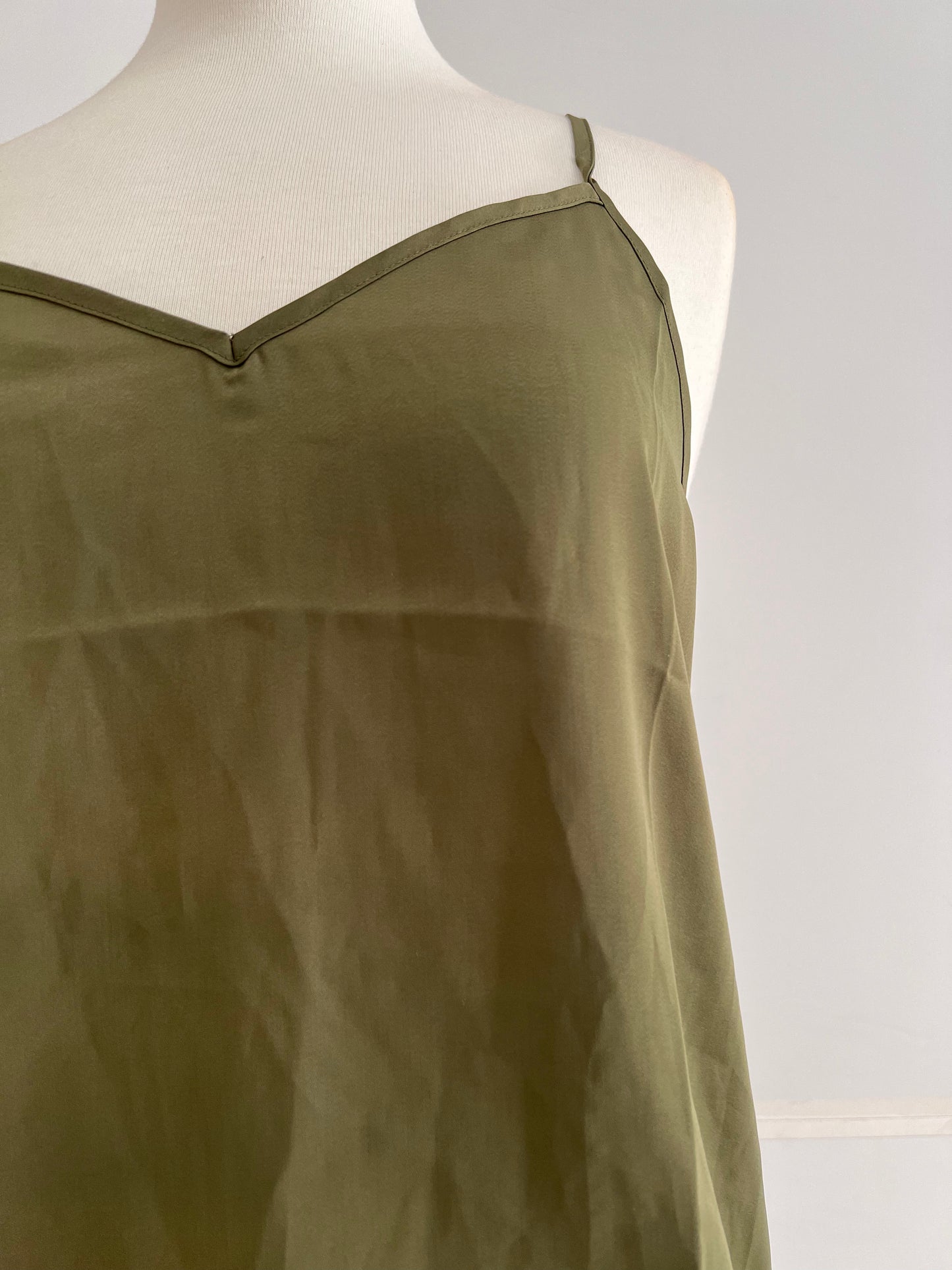 Arlene V-Neck Olive Cami Top