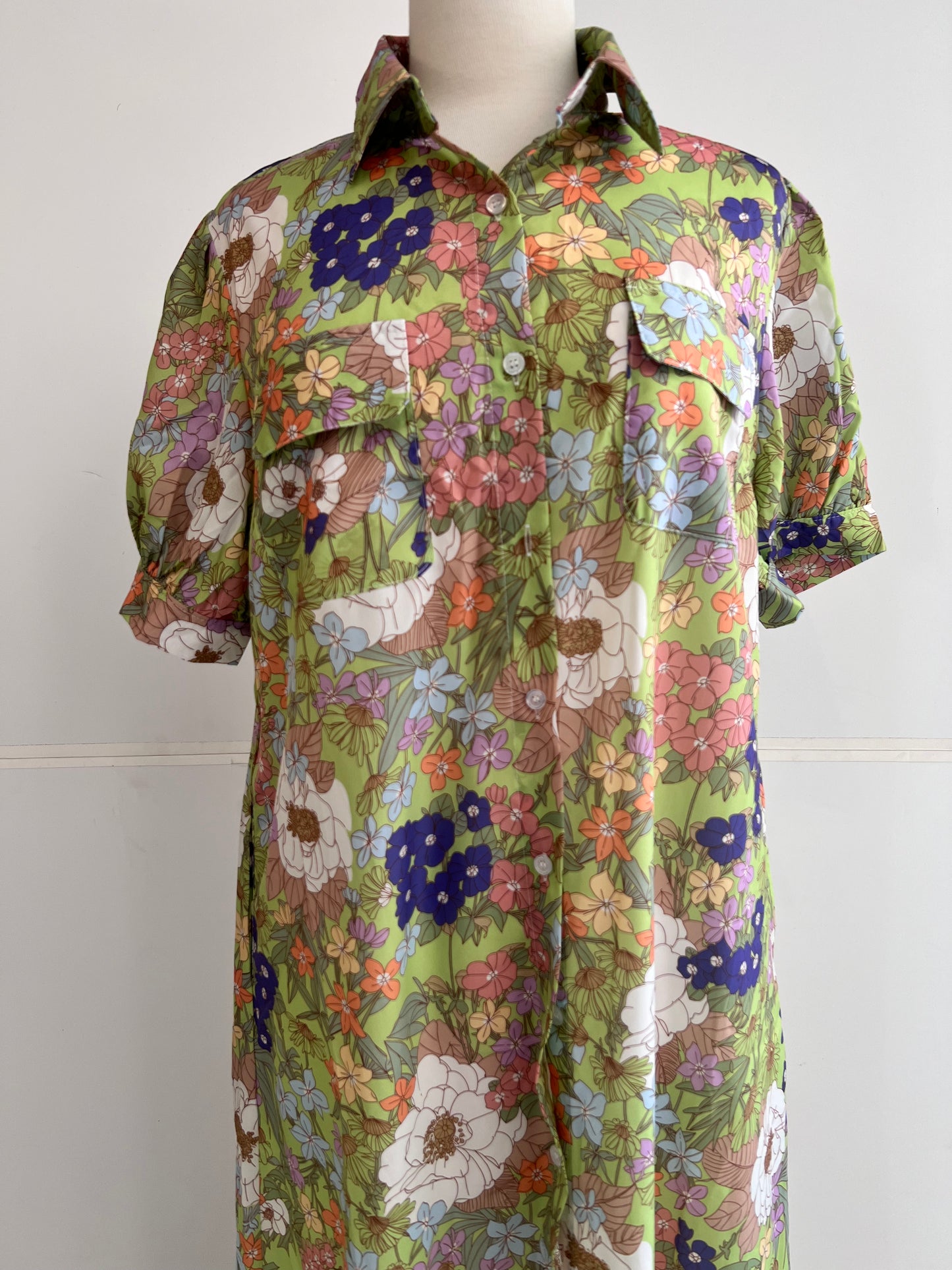 Groovy Button-Down Maxi Dress