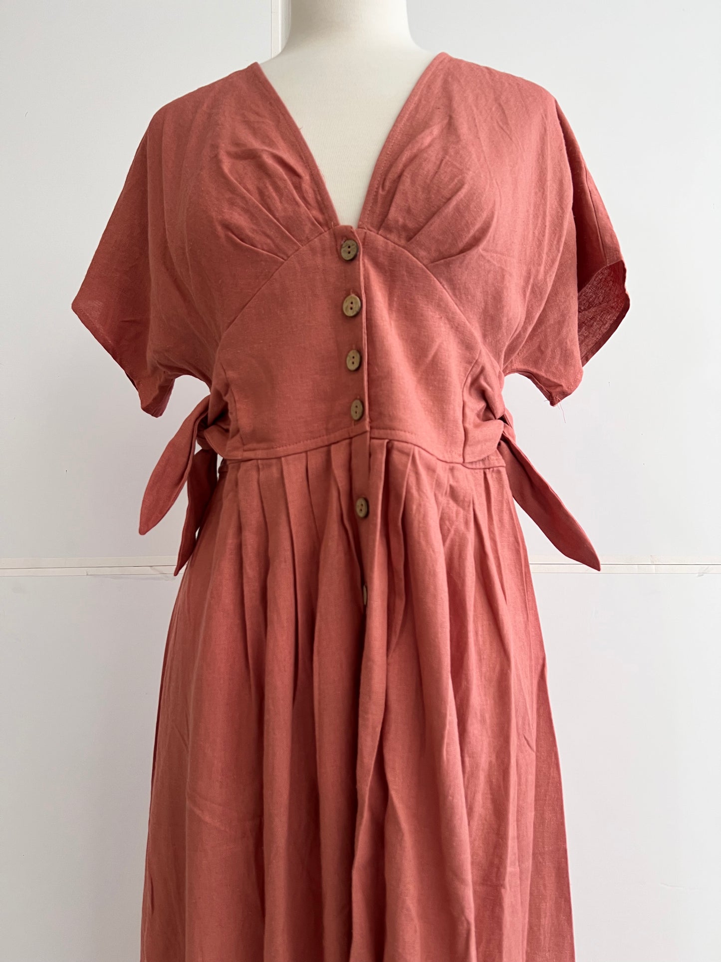 Kilmer Salmon Linen Maxi Dress
