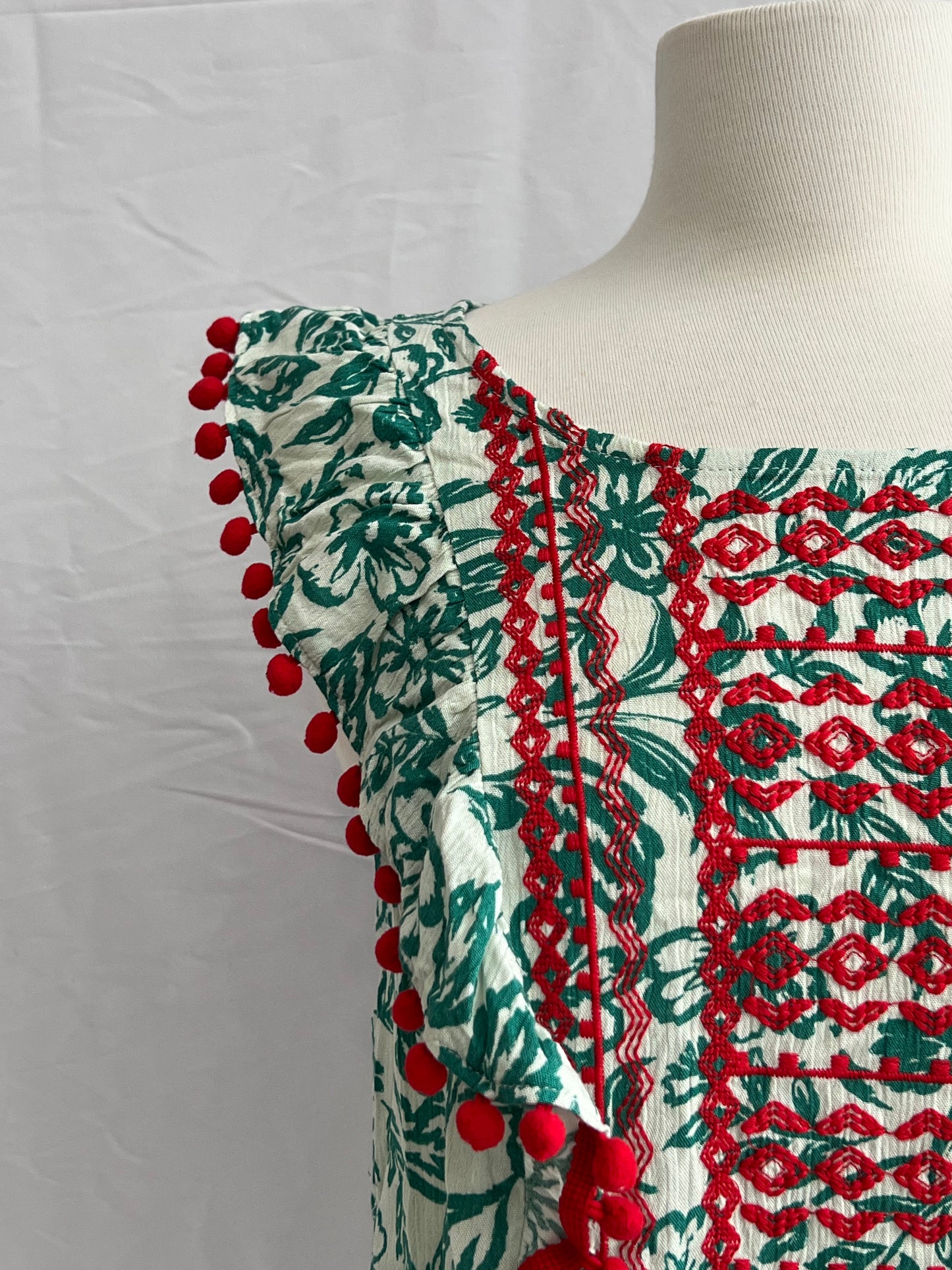 August Pom Pom Sleeve Top