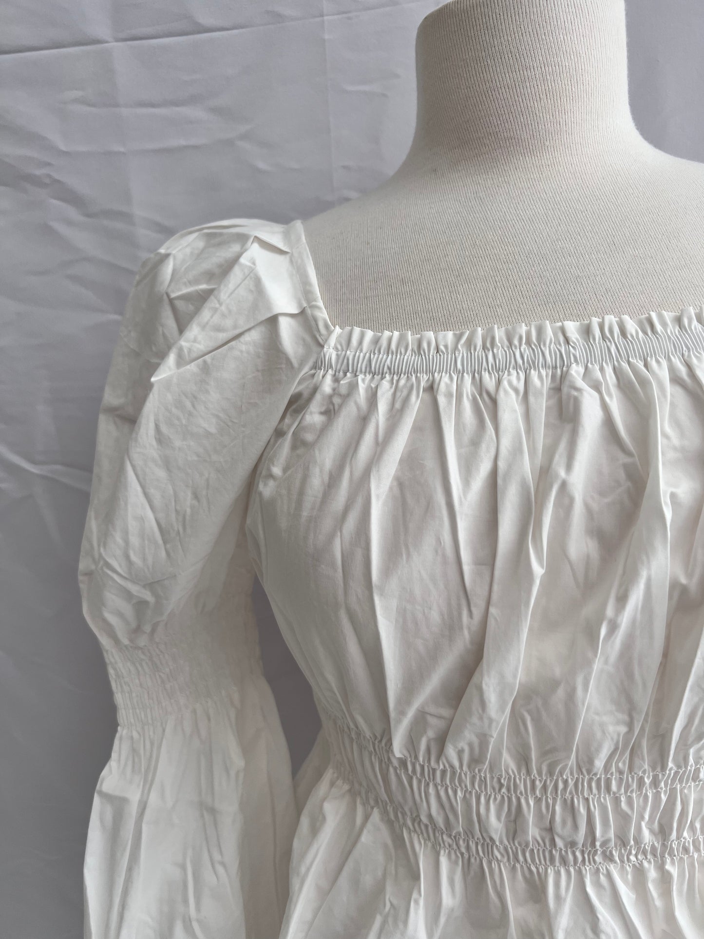 Leah Shirred Long-Sleeve Top