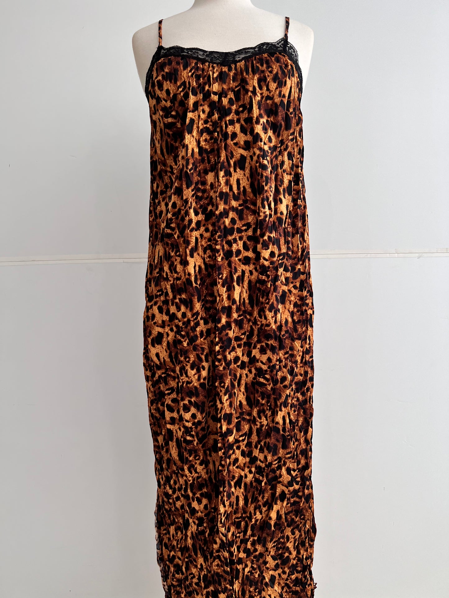 Leopard Crinkle Cami Dress