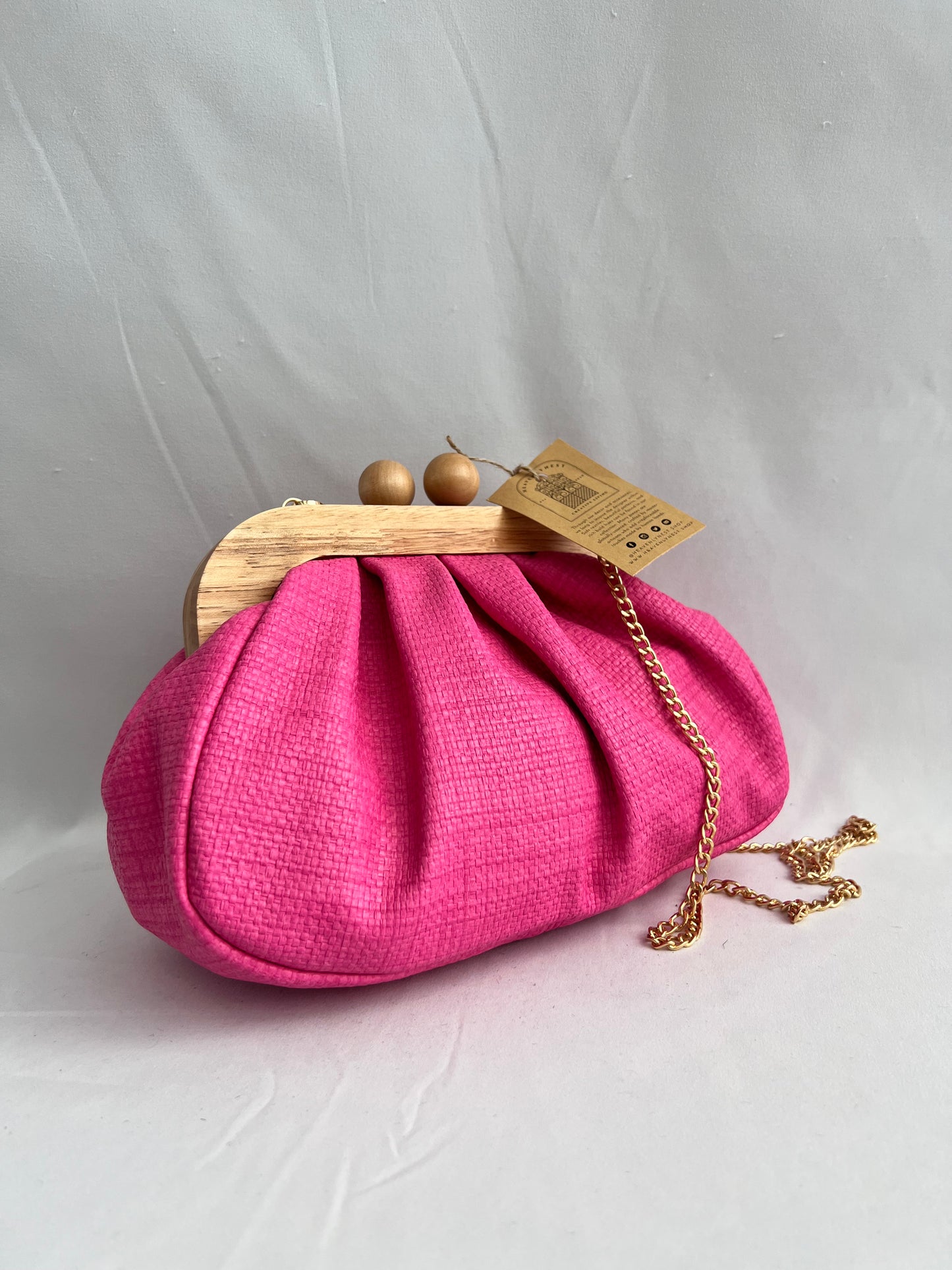 Tallulah Wood Handle Clutch Purse