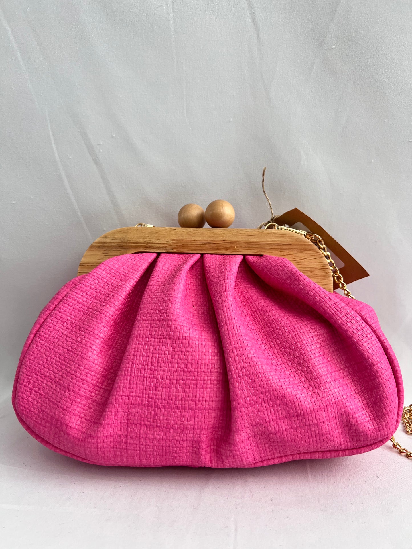 Tallulah Wood Handle Clutch Purse