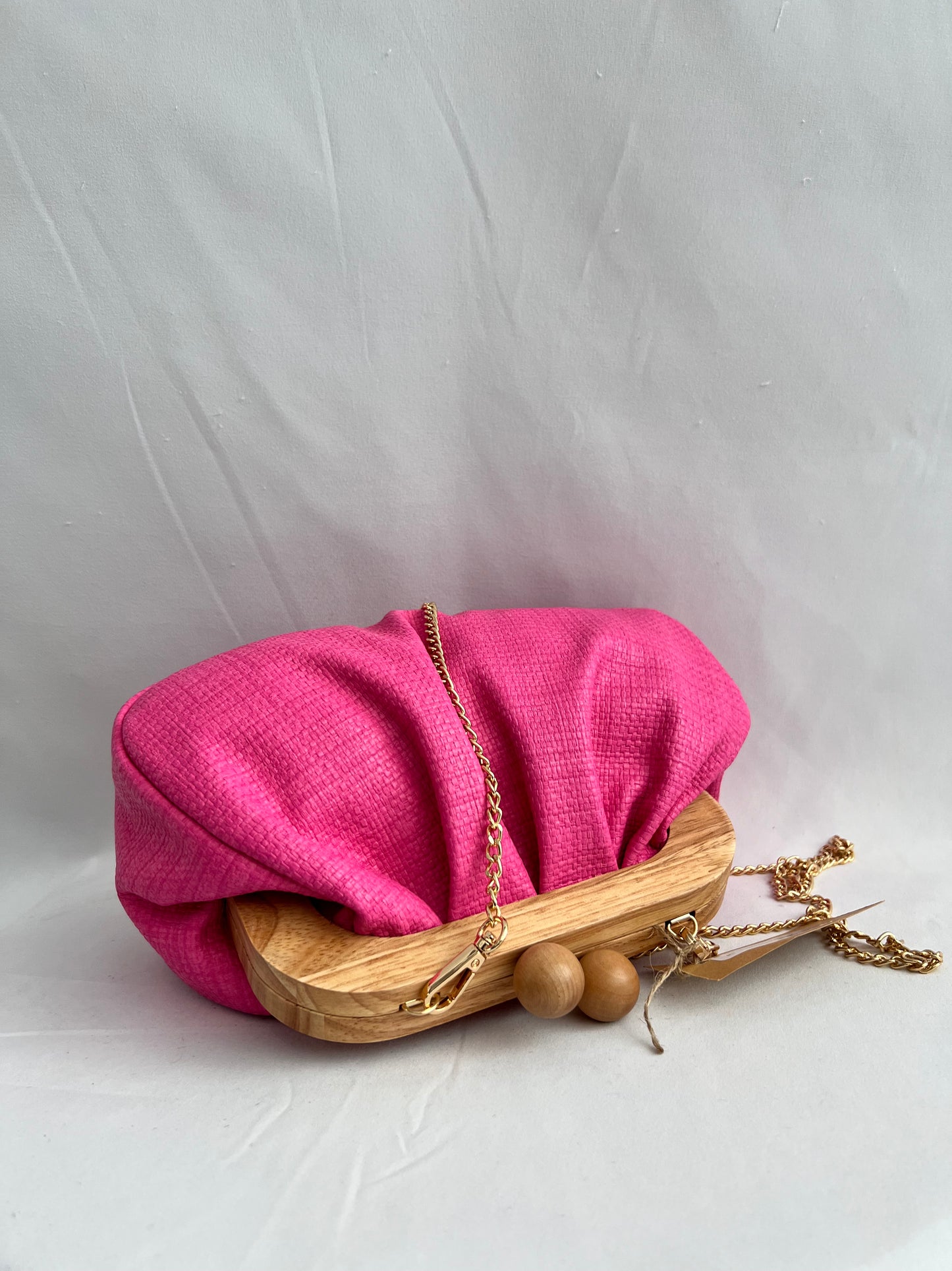 Tallulah Wood Handle Clutch Purse
