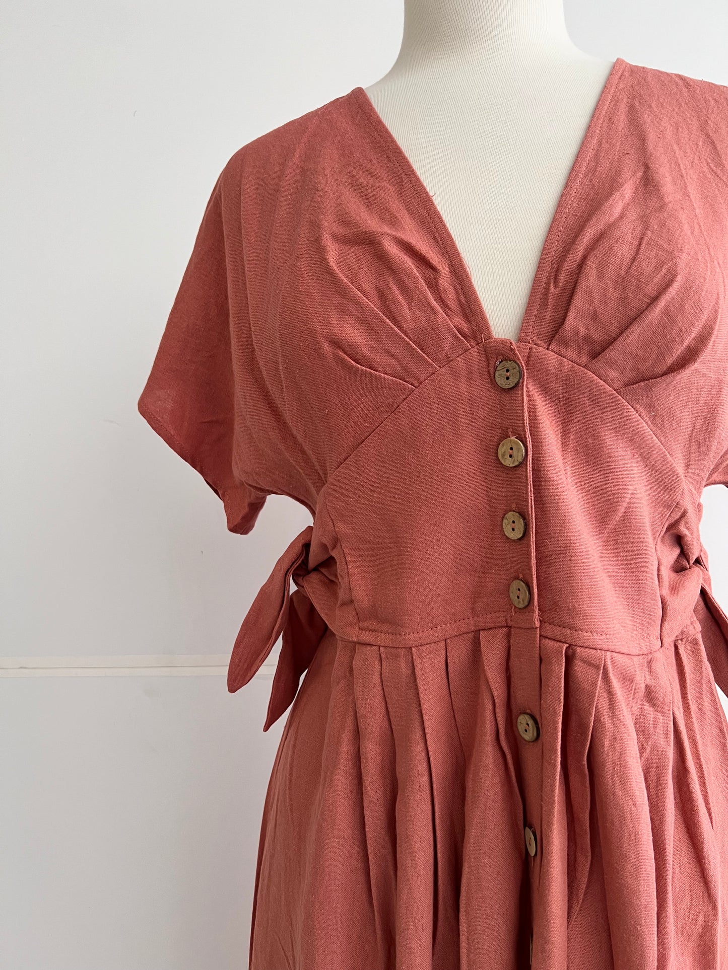 Kilmer Salmon Linen Maxi Dress