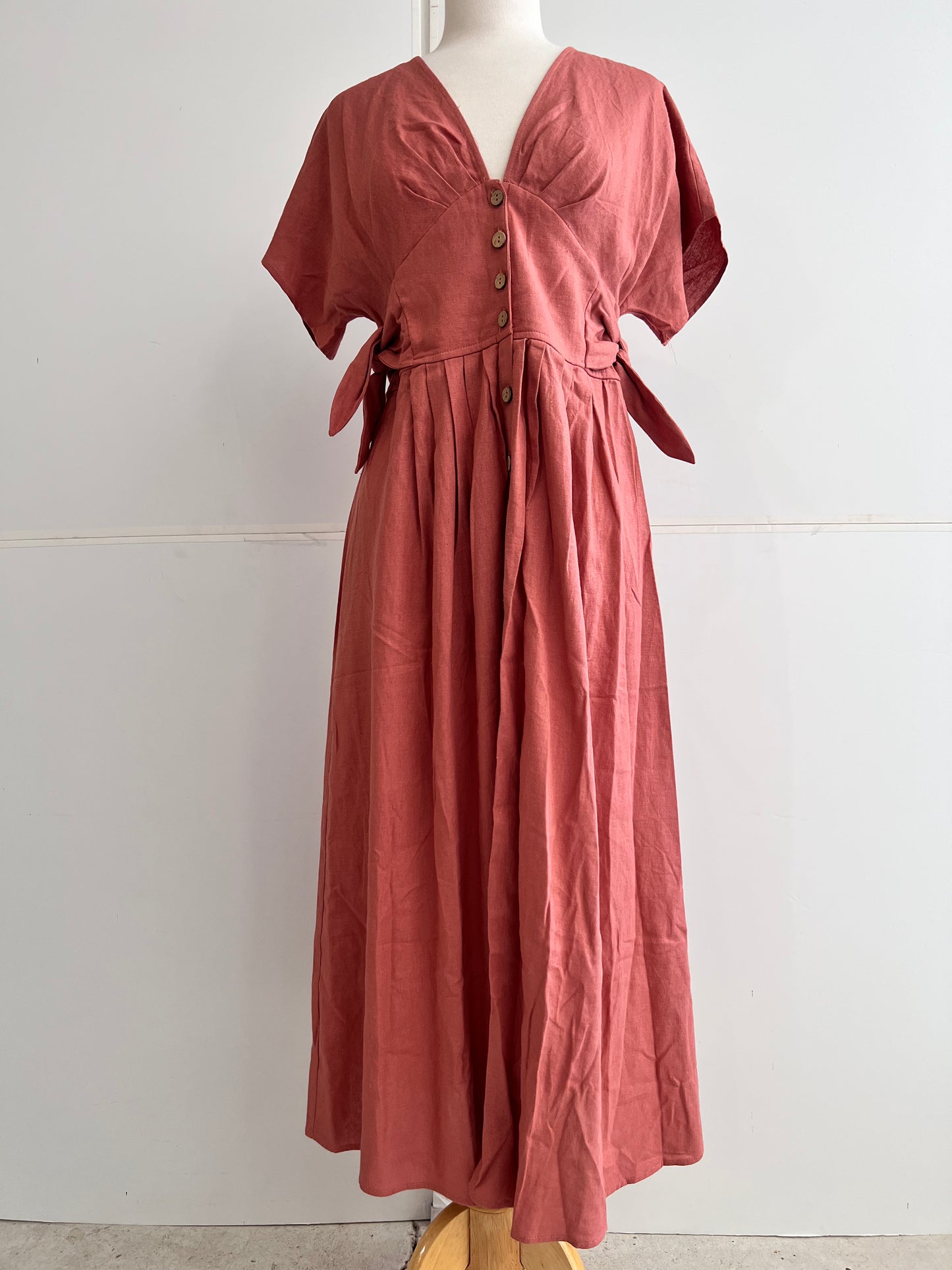 Kilmer Salmon Linen Maxi Dress