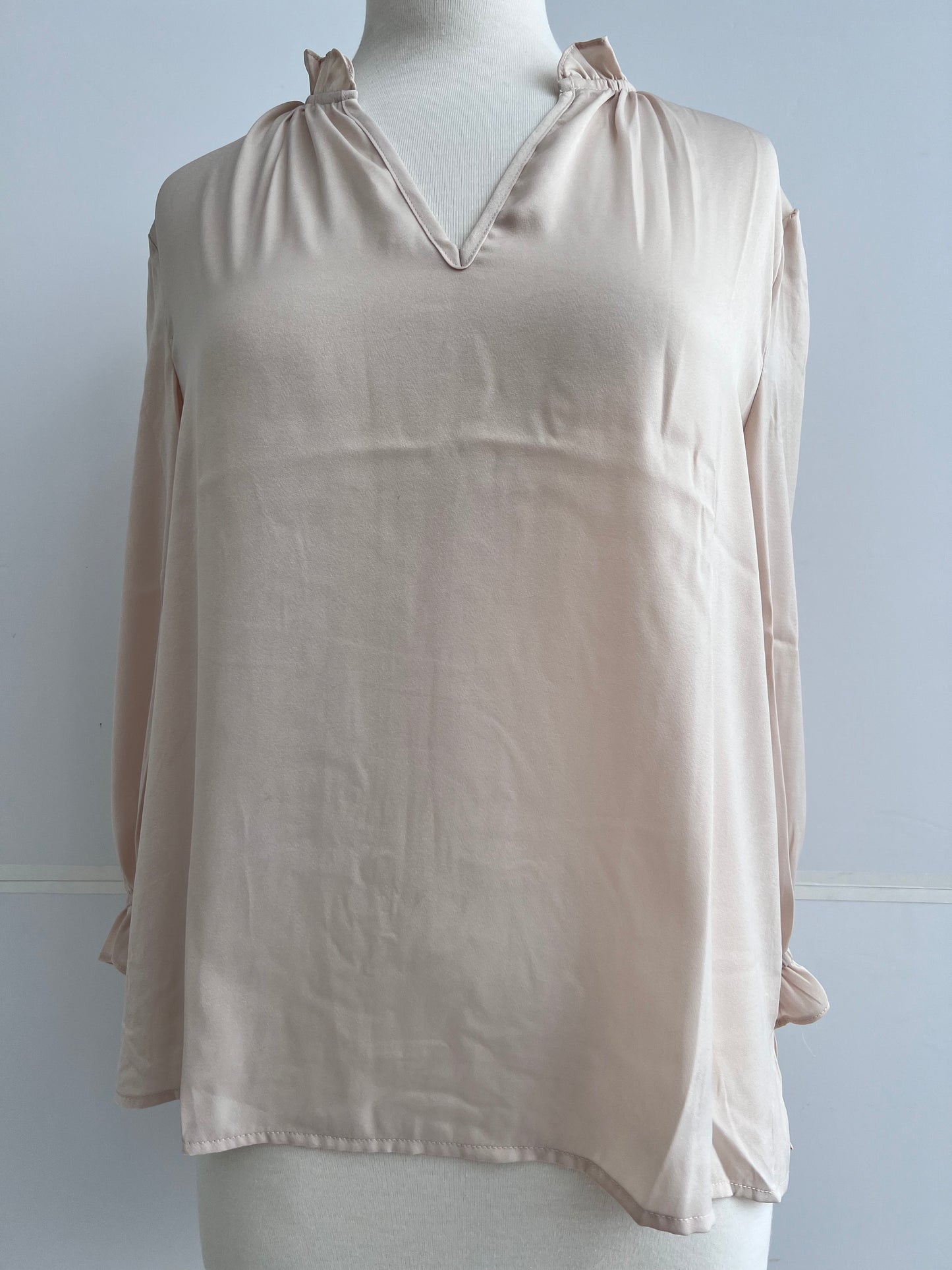 Maggie Ruffle Neck Blouse (Cream)