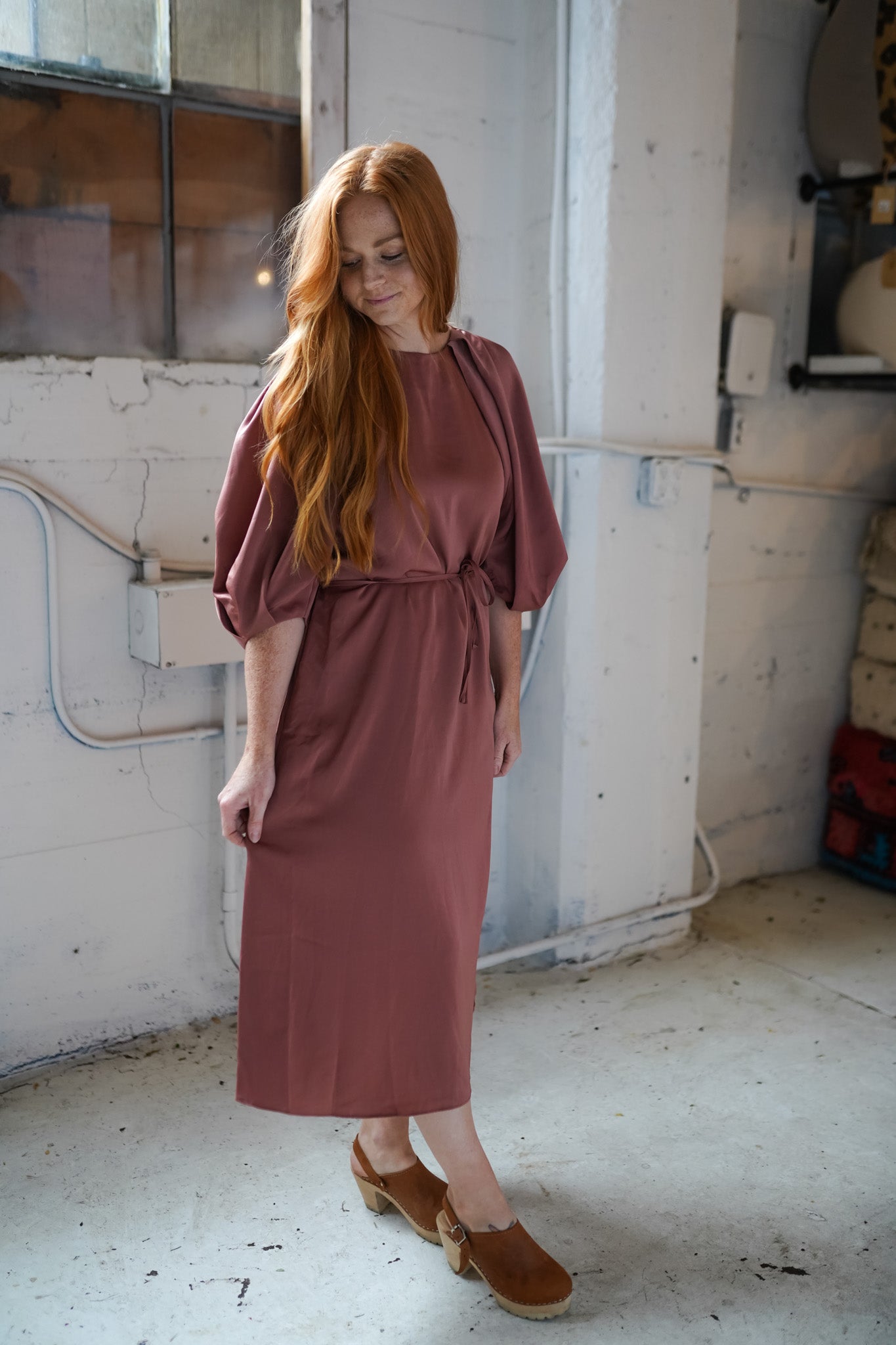 Izna Rose Satin Dress
