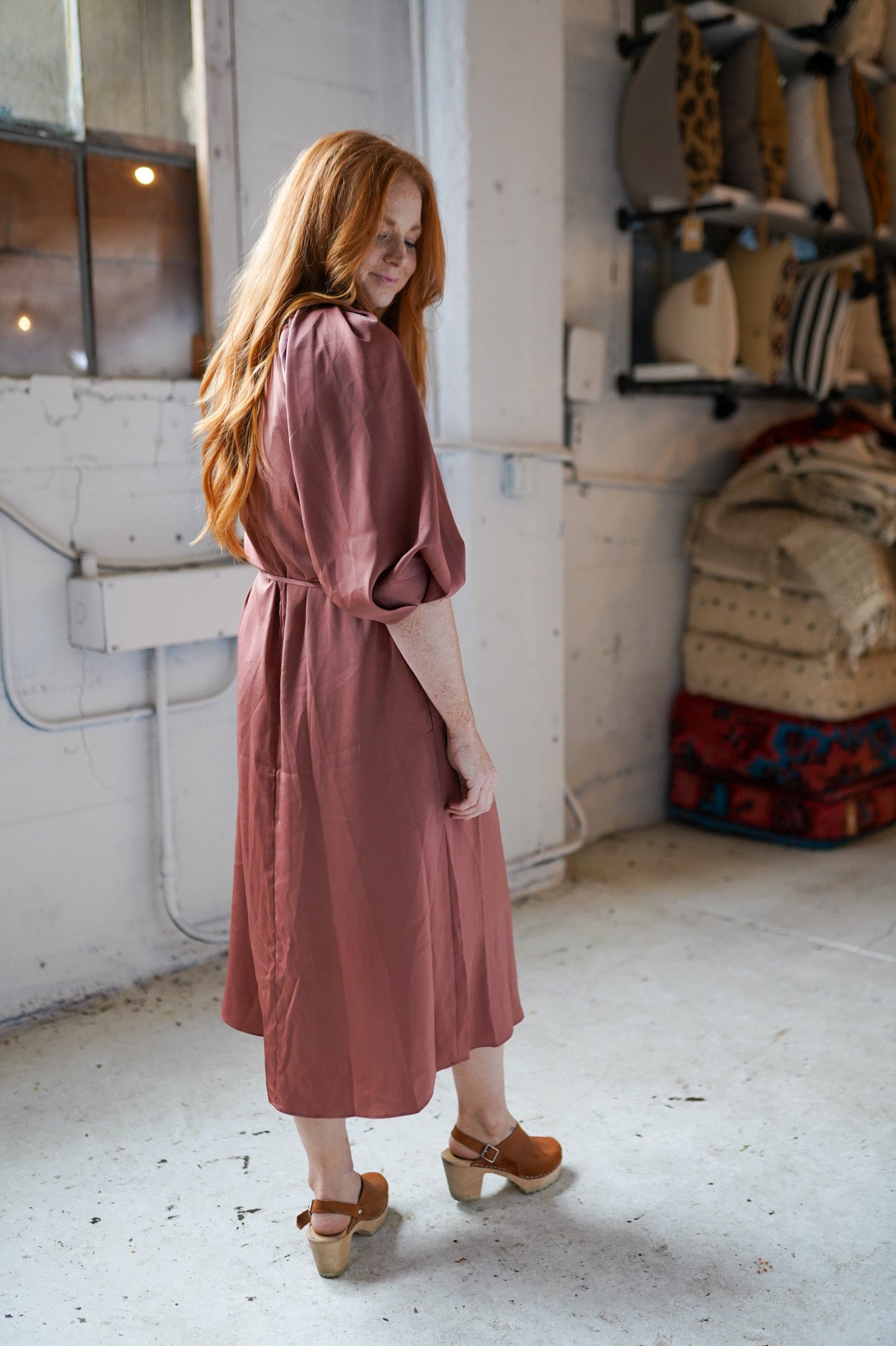 Izna Rose Satin Dress