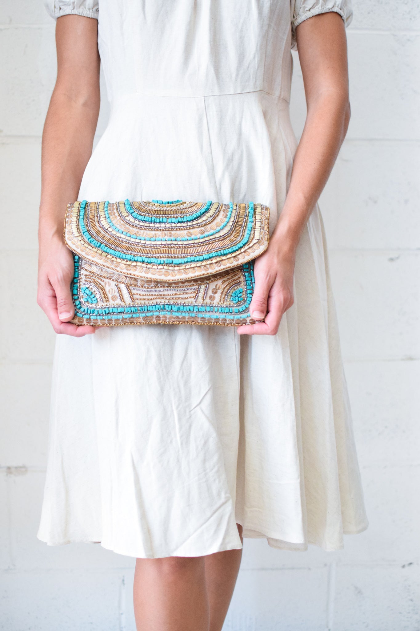 Caspian Beaded Clutch Crossbody