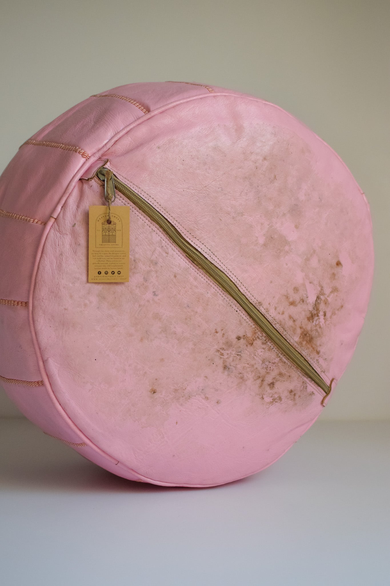 Konrad Light Pink Moroccan Floor Pouf