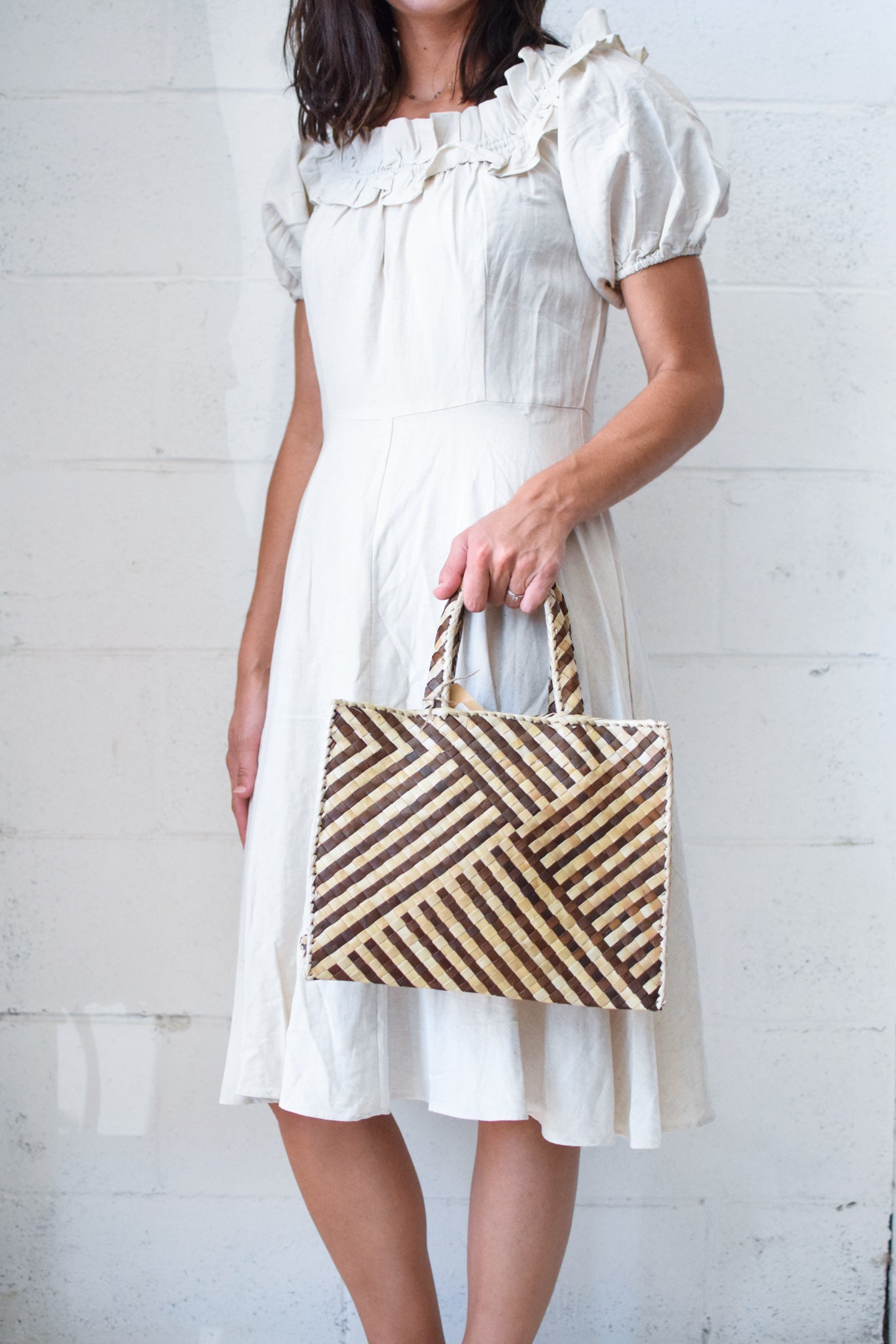Kayu Woven Shoulder Tote Bag
