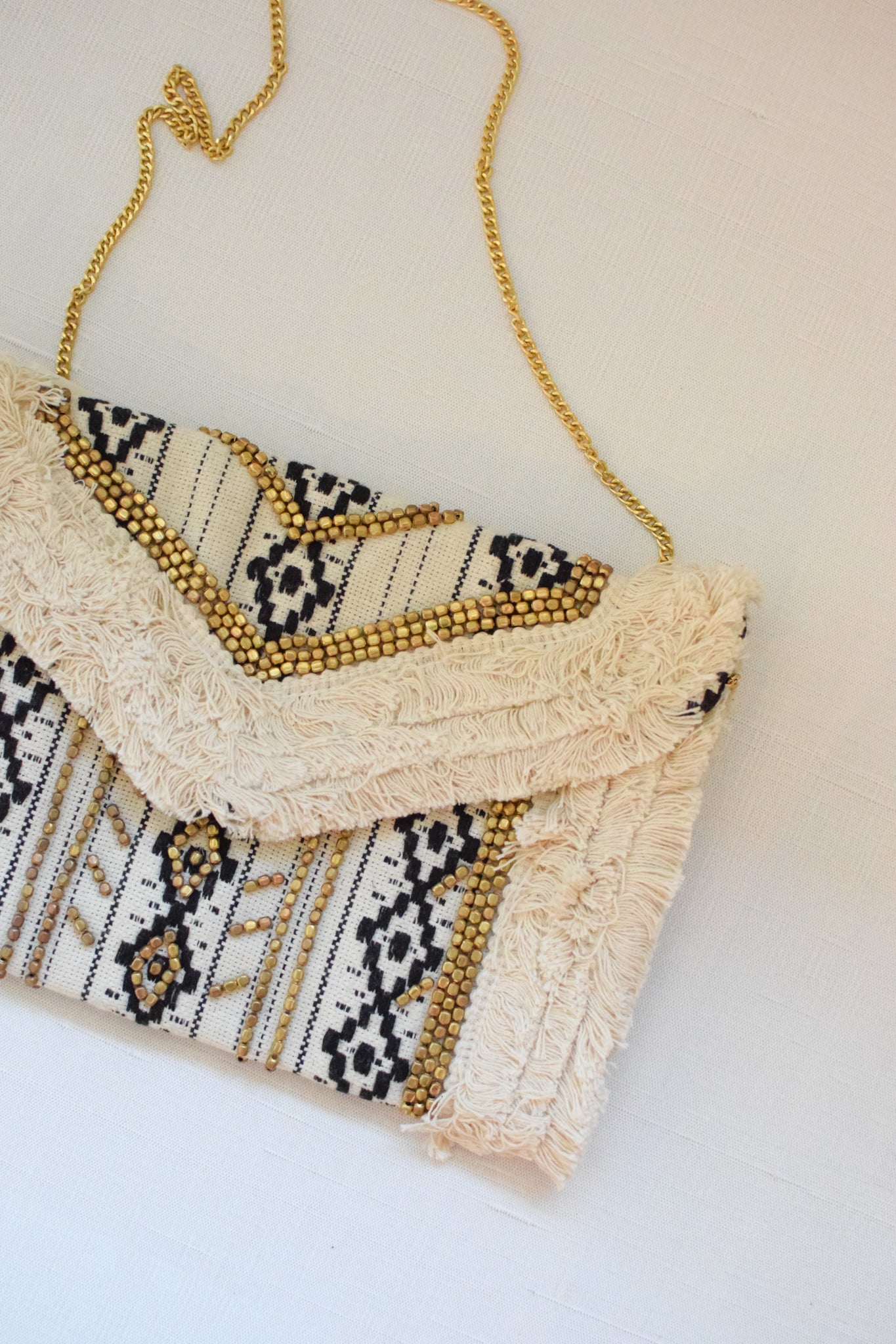 Dixie Beaded Ivory Clutch Crossbody