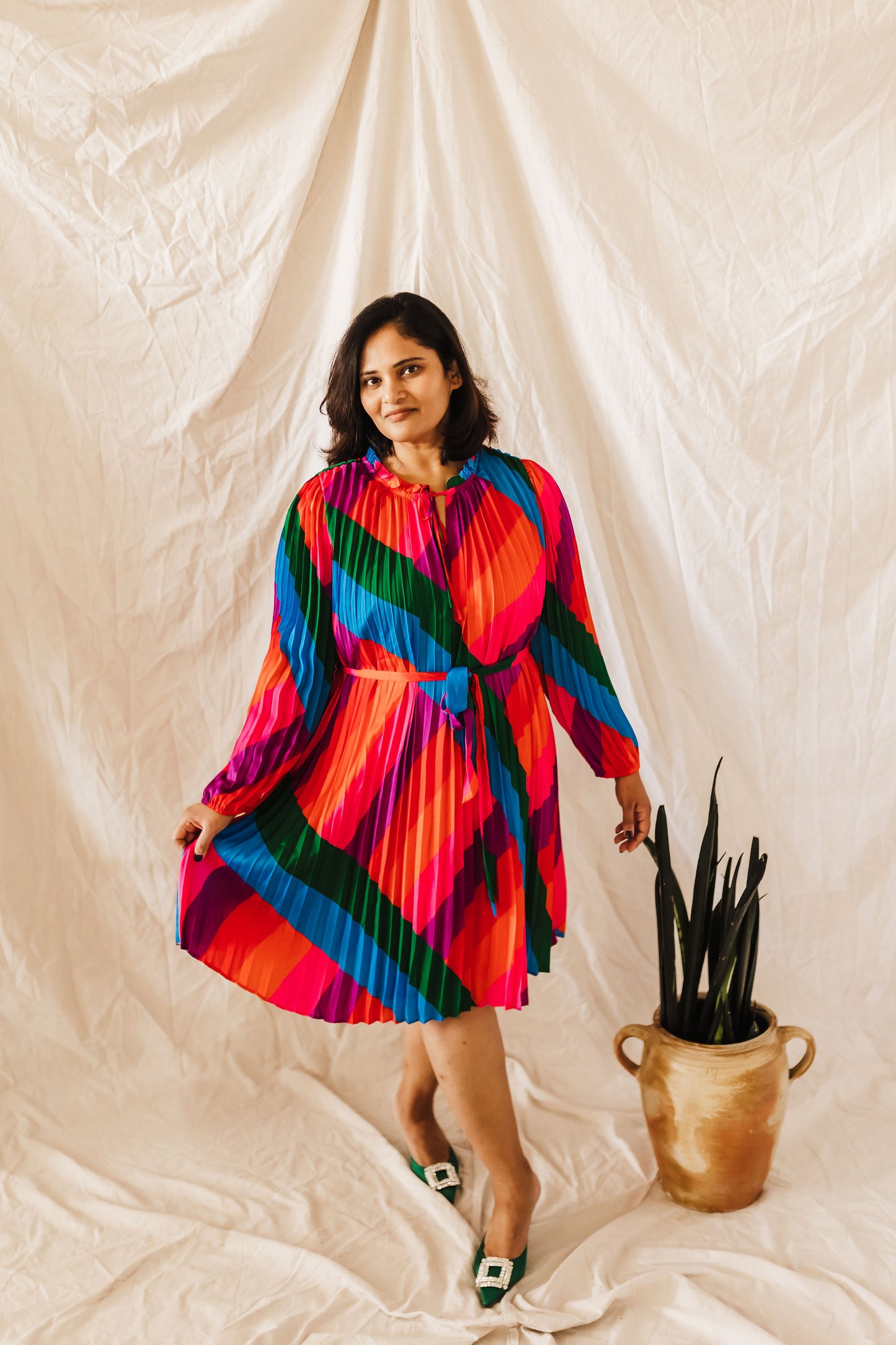 Andrea Rainbow Stripe Midi Extended