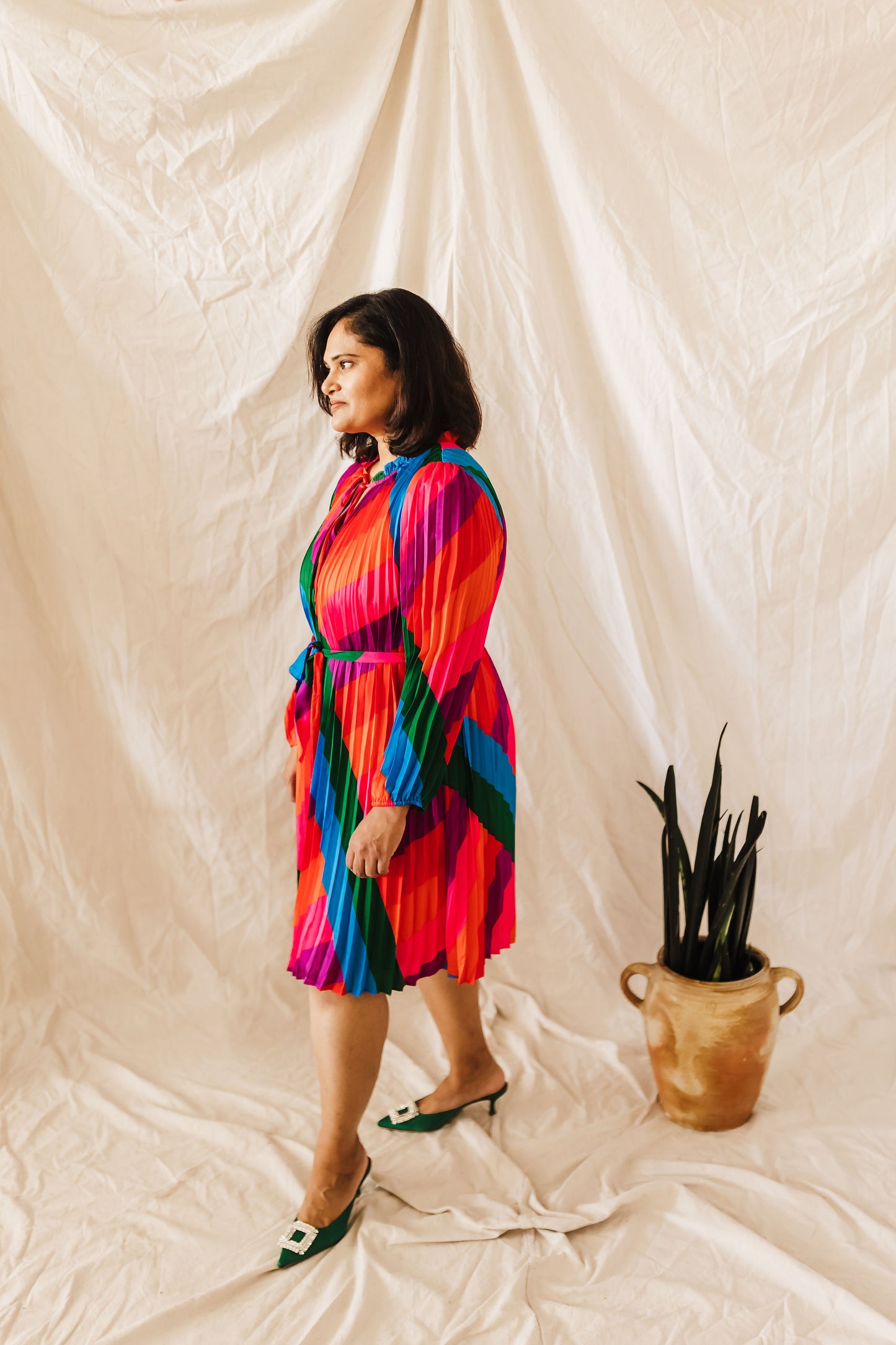 Andrea Rainbow Stripe Midi Extended