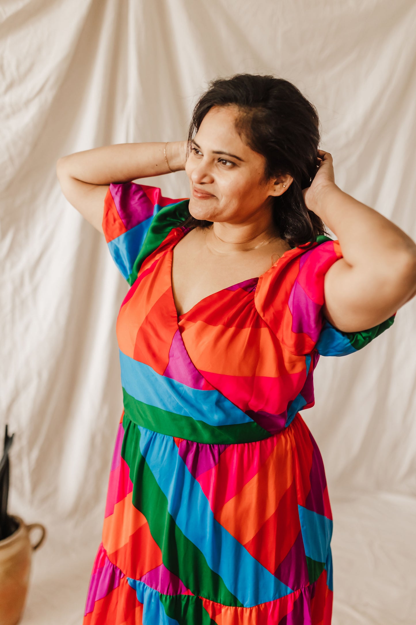 Andrea Rainbow Stripe Maxi Dress Extended