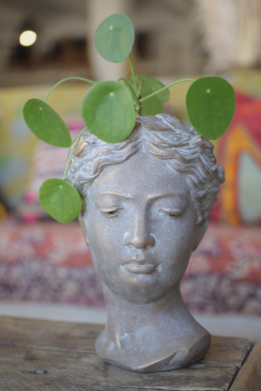 11" Greek Head Planter