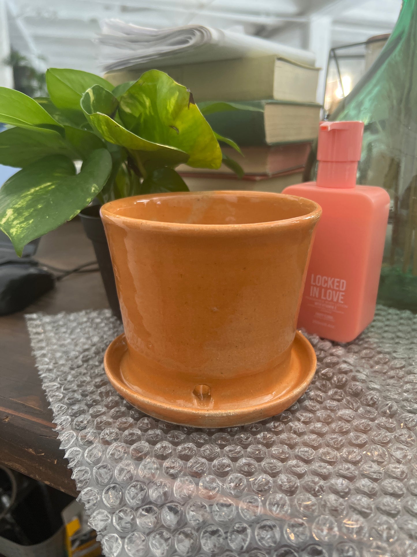 Orange Planter With Base