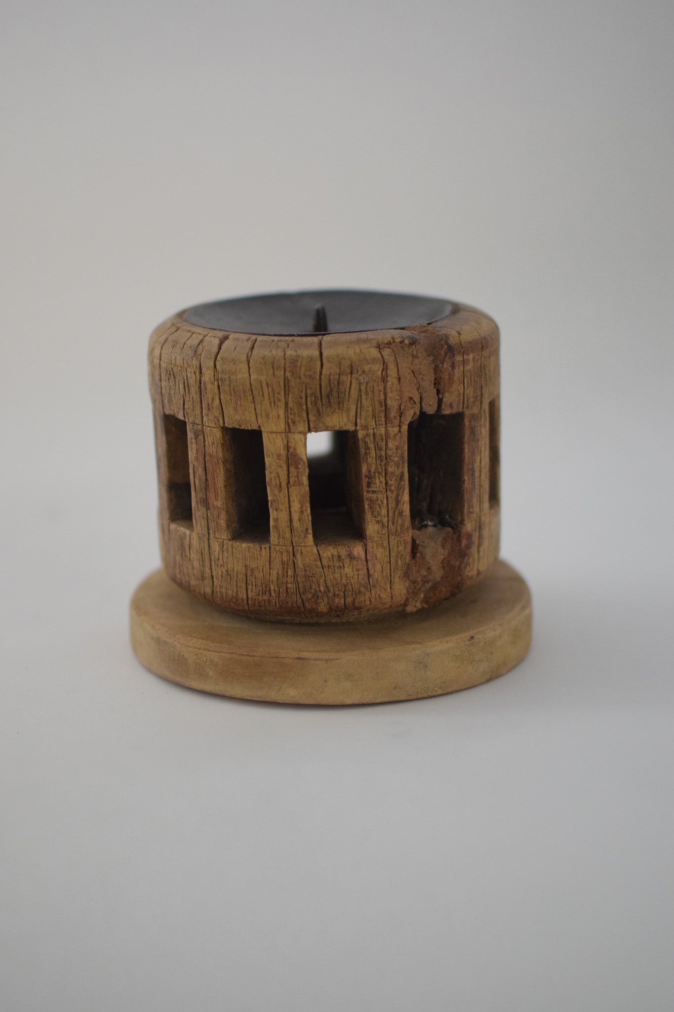 Dhruv Carved Candle Stand (Small)