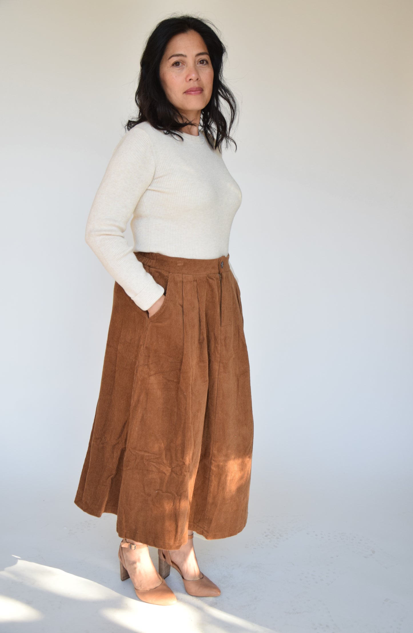 Corduroy Midi Skirt