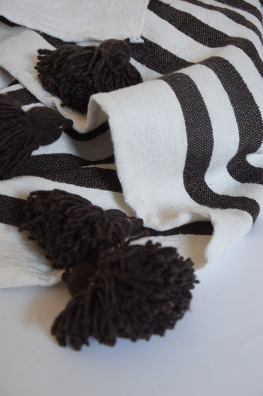 Achraf Moroccan Pom Pom Blanket