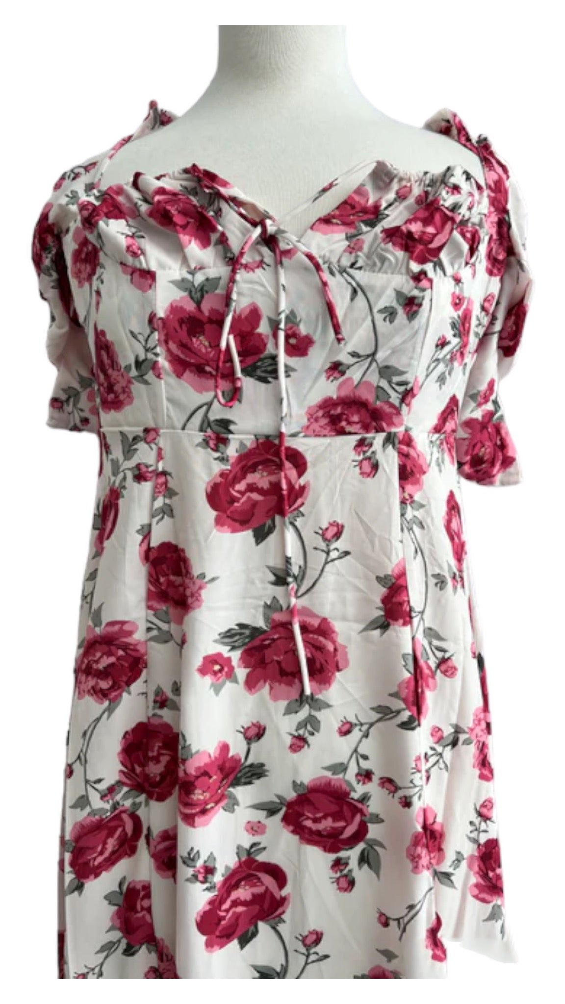 Lily Rosette Puff-Sleeve Maxi Dress