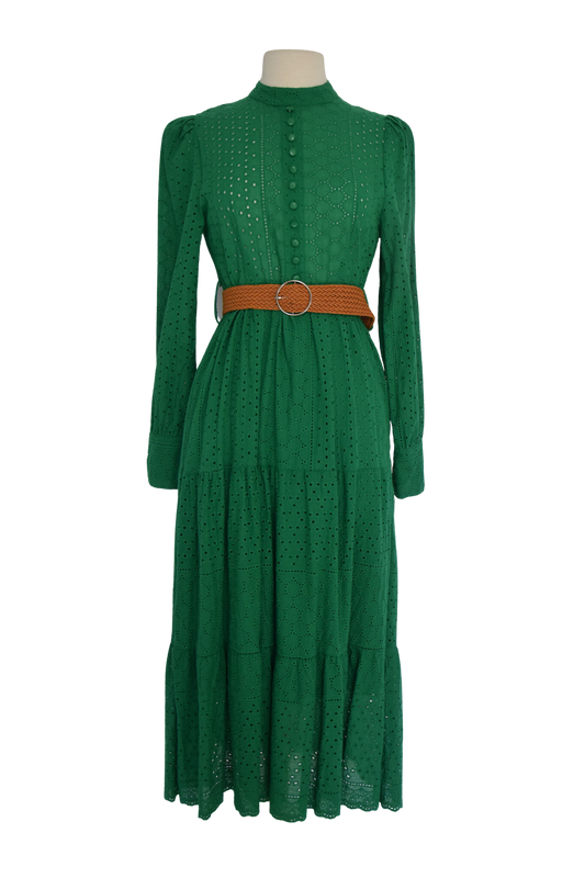 Middleton Fern Green Eyelet Maxi Dress