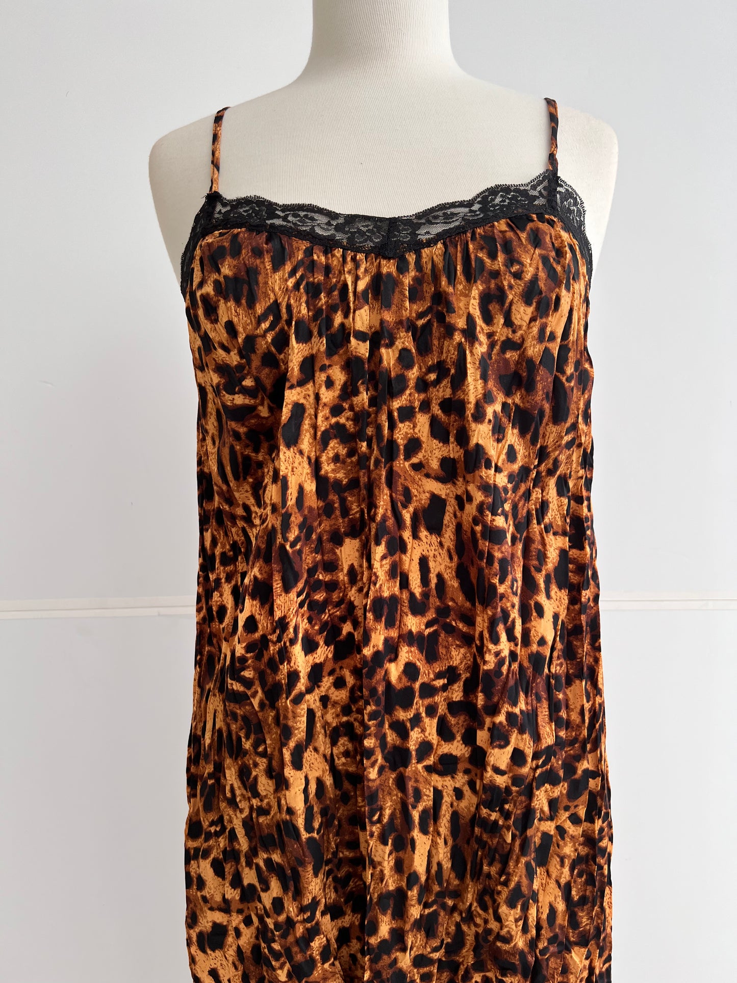 Leopard Crinkle Cami Dress