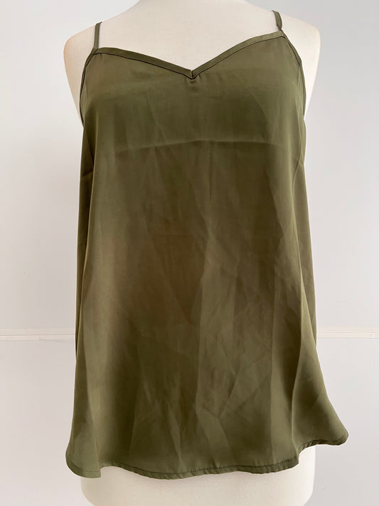 Arlene V-Neck Olive Cami Top