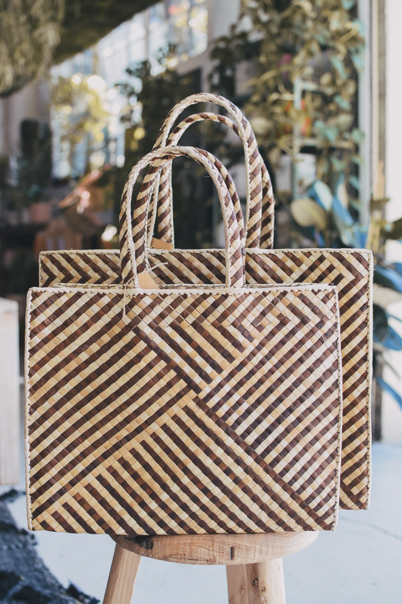 Kayu Woven Shoulder Tote Bag