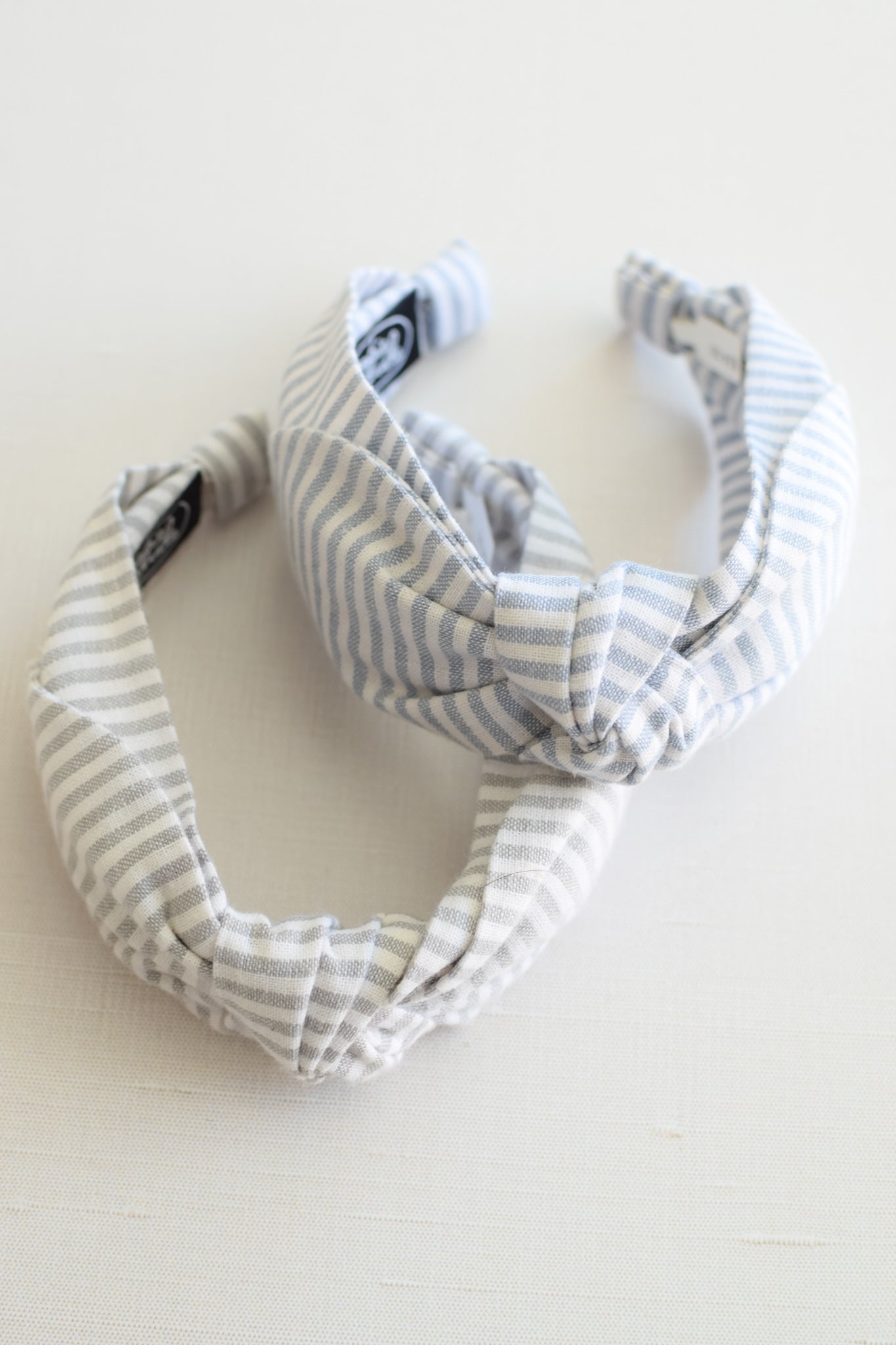 Linen Stripe Top Knot Headband
