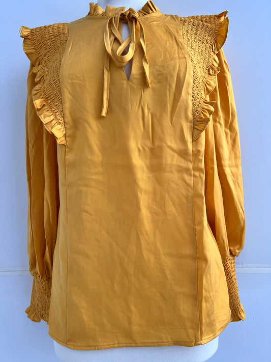 Rosamond Smocked Blouse (Gold)